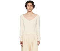 Off-White V-Neck Sweater