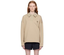 Beige Embroidered Polo