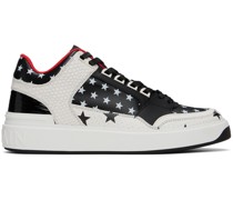 Black & White B-Court Mid Top Star Sneakers