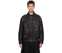 Black Oversized Leather Jacket