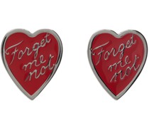 Silver & Red 'Forget Me Not' Earrings