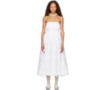White Cinched Bow Ball Maxi Dress