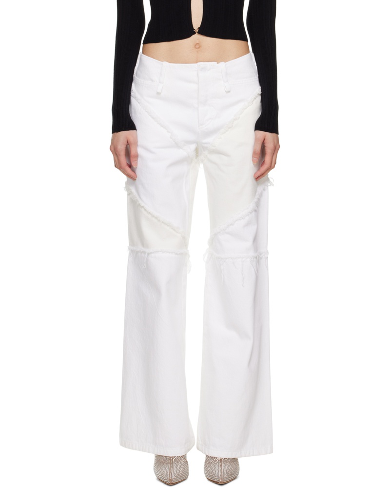 ioannes Damen White Combat Jeans
