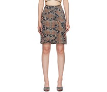 Black Snake Print Miniskirt