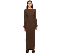 Brown Crewneck Maxi Dress