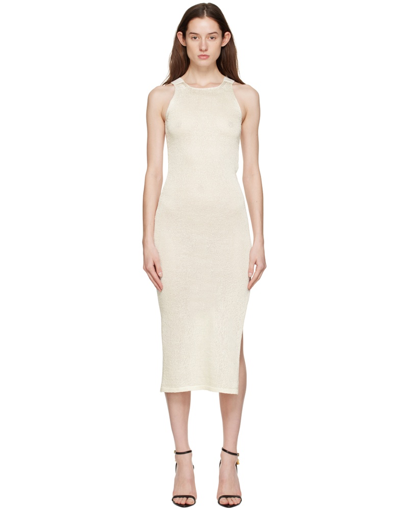 Tom Ford Damen Off-White Shiny Maxi Dress