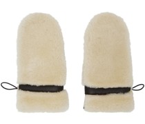 Brown & Beige Shearling Mittens