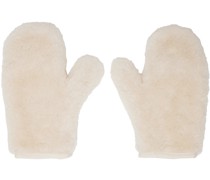 Off-White Faux-Fur Mittens