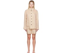 Beige Linen Pyjama Set