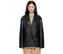 Black Olympia Faux-Leather Blazer