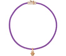 Purple Leather Crystal Medusa Necklace