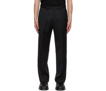Black Tapered Easy Trousers