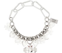 Silver Bats & Bows Charm Necklace