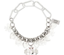 Silver Bats & Bows Charm Necklace