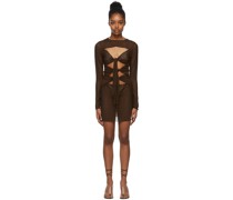 SSENSE Exclusive Brown Multi Tie Mesh Dress