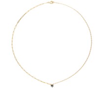 Gold & Black Solitaire Cœur Necklace