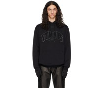 Black Embroidered Hoodie