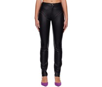 Black Hannah Jewett Edition Jet Faux-Leather Trousers