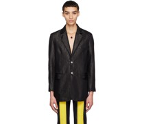 Black Metallic Thread Blazer
