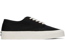 Black Canvas Laced Sneakers