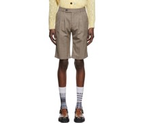 Brown Check Shorts