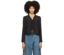Black Ruffle Blouse