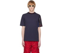 Navy Patchwork Sleeve T-Shirt