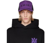 Purple & Black Emrboidered Trucker Cap