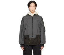 Gray O-Ring Bomber Jacket