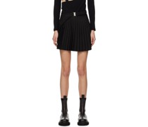 Black Cross Belted Miniskirt