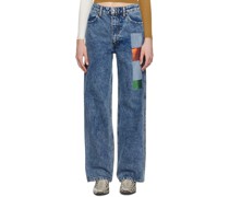 Blue Wide-Leg Jeans