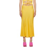 Yellow Prim Midi Skirt