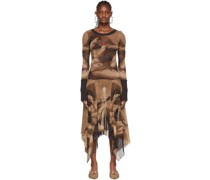 SSENSE Exclusive Tan Tulle Midi Dress