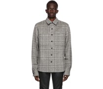 SSENSE Exclusive Grey Wool & Mohair Checkered Shirt