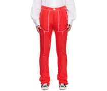 Red & Pink Raw Edge Lounge Pants