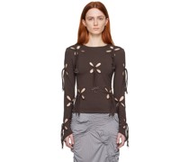 Brown Metallic Rings Long Sleeve T-Shirt