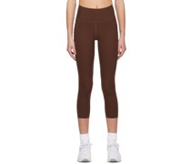 Brown Compressive High-Rise Leggings