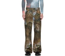 Multicolor Brown Bags Jeans
