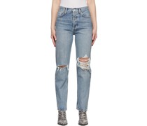 Blue 90's Pinch Waist Jeans