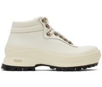 SSENSE Exclusive Off-White Leather Hiking Boots