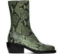 Green Snakeprint Boots