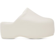 White Vegan Leather Bubble Platform Clog