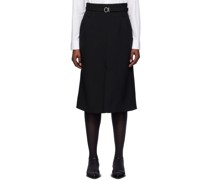 Black Tailored Midi Skirt