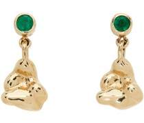 SSENSE Exclusive Gold & Emerald Gem Neb Drop Earrings