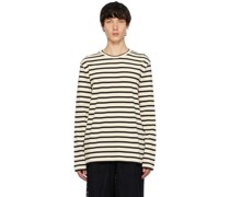 Off-White & Black Striped Long Sleeve T-shirt