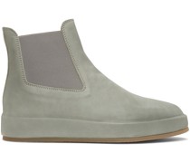 Grey Leather Wrapped Chelsea Boots