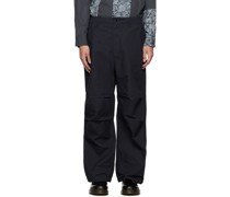 Navy Darted Trousers