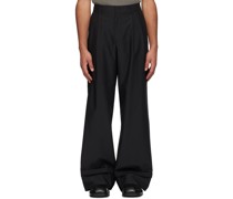 Black Rolled Cuff Trousers
