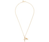 Gold Cross & Wing Necklace