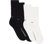 Two-Pack White & Black Socks
